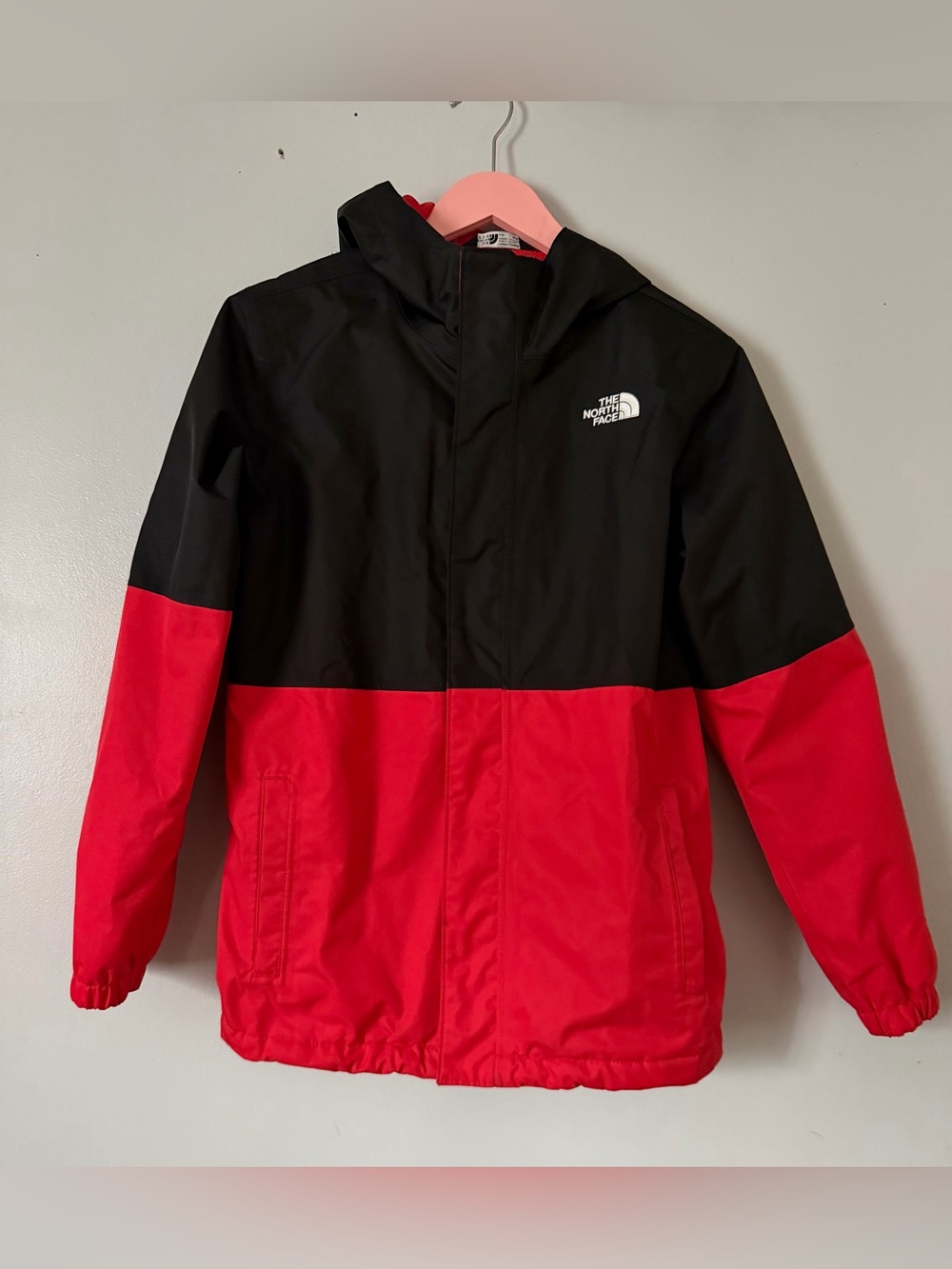 The North Face Kids Black and Red Two-Tone Raincoat